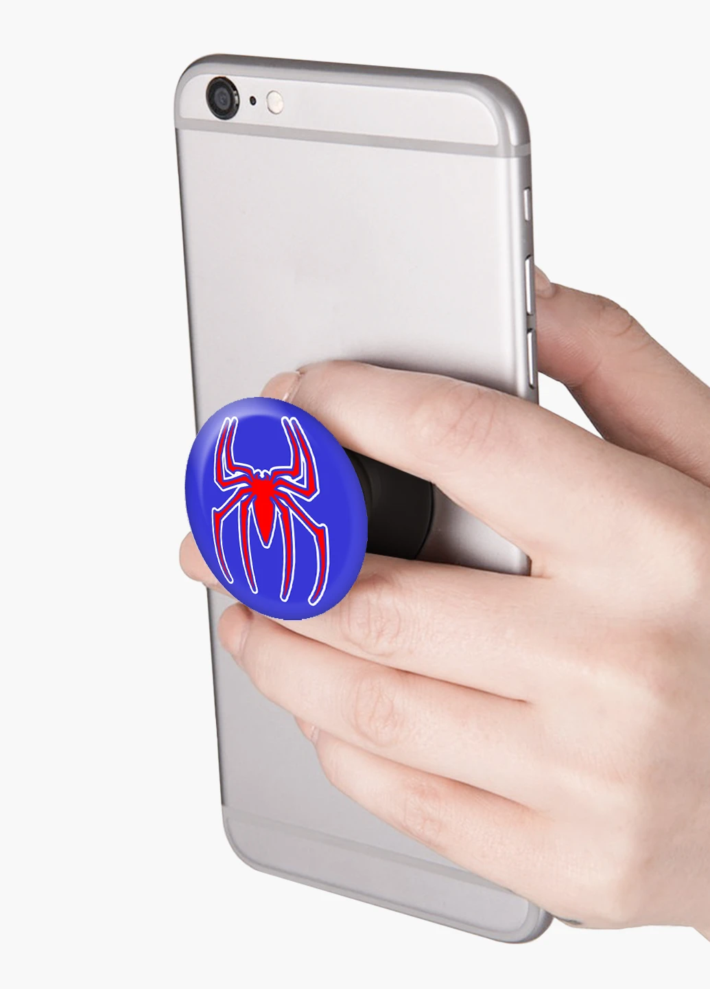Попсокет (Popsockets) тримач для смартфону Людина павук Марвел (Spiderman Marvel) (8754-1446) Чорний MobiPrint (216748398)