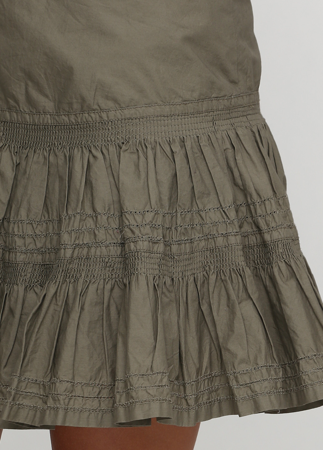 Оливковая (хаки) кэжуал однотонная юбка Playlife клешированная