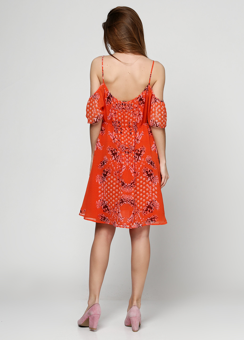 Помаранчево-червона кежуал сукня Juicy Couture з малюнком