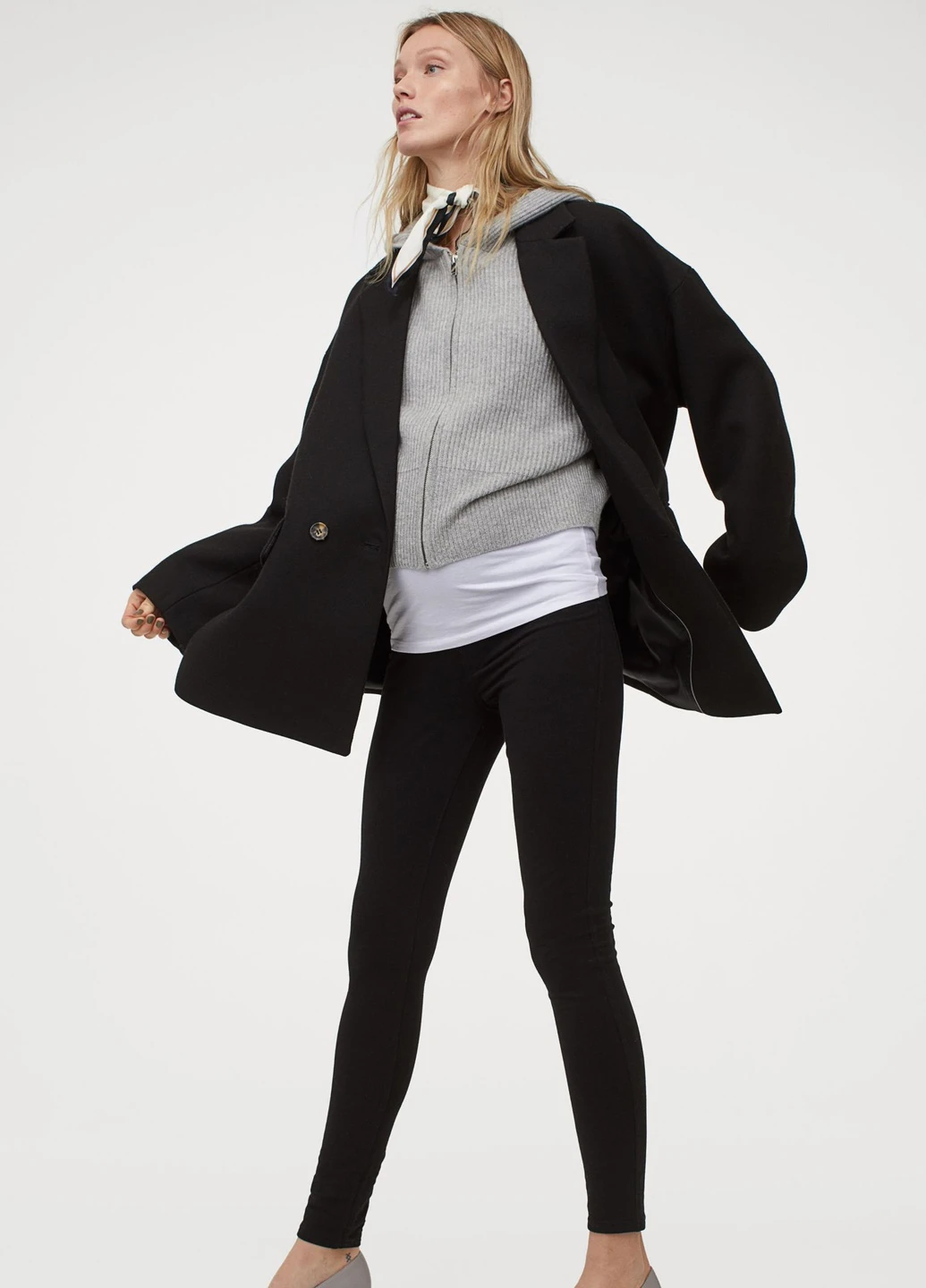 Черные летние джеггинсы для беременных H&M