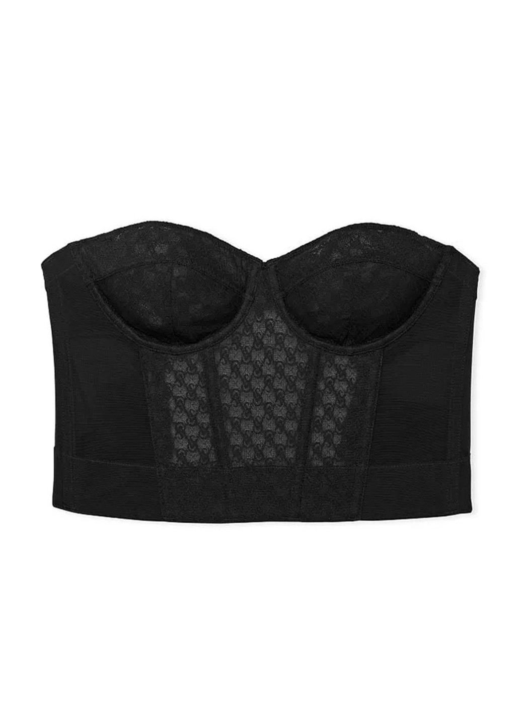 Чорний демісезонний комплект (корсет, трусики) Victoria's Secret