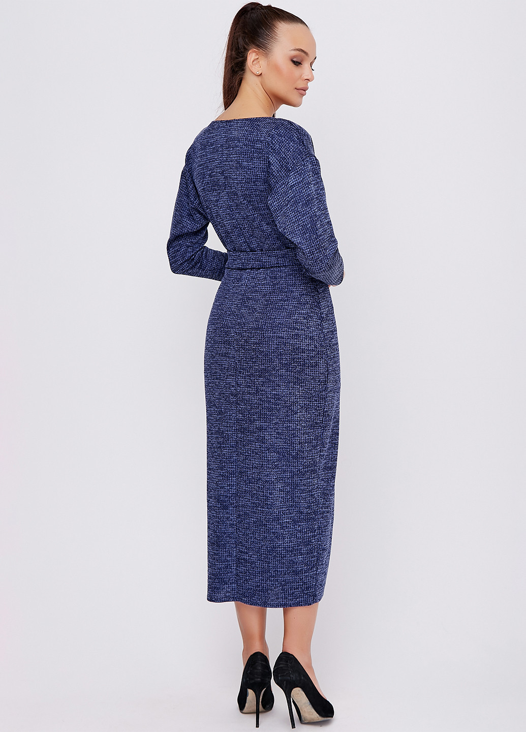 Синя кежуал сукня футляр ST-Seventeen з візерунком "гусяча лапка"