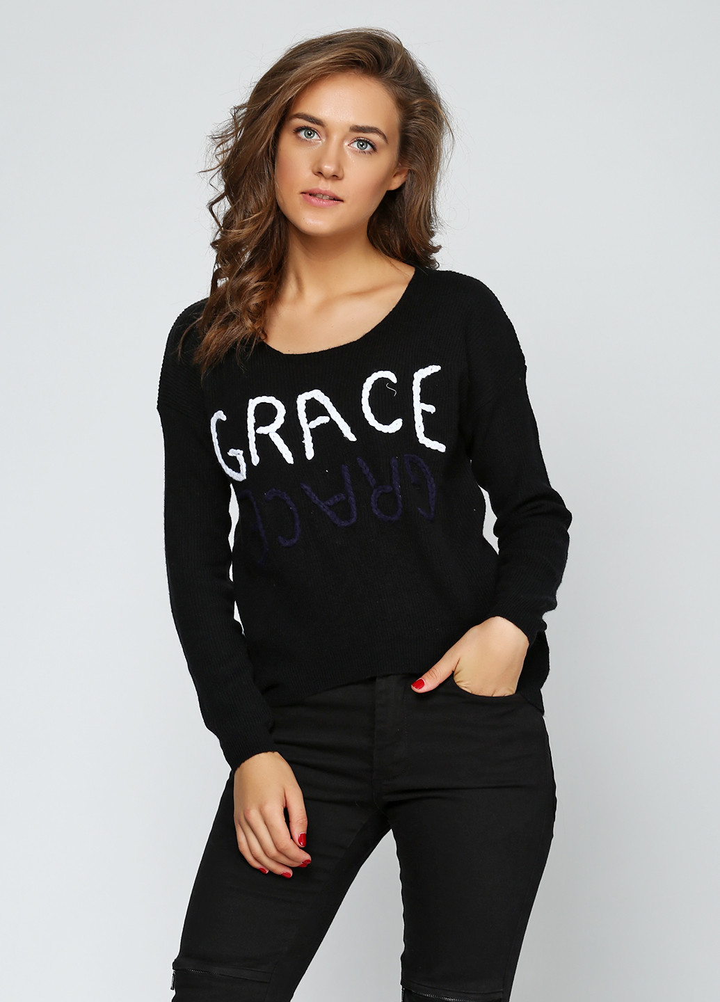 Черный демисезонный джемпер джемпер Tiramisu