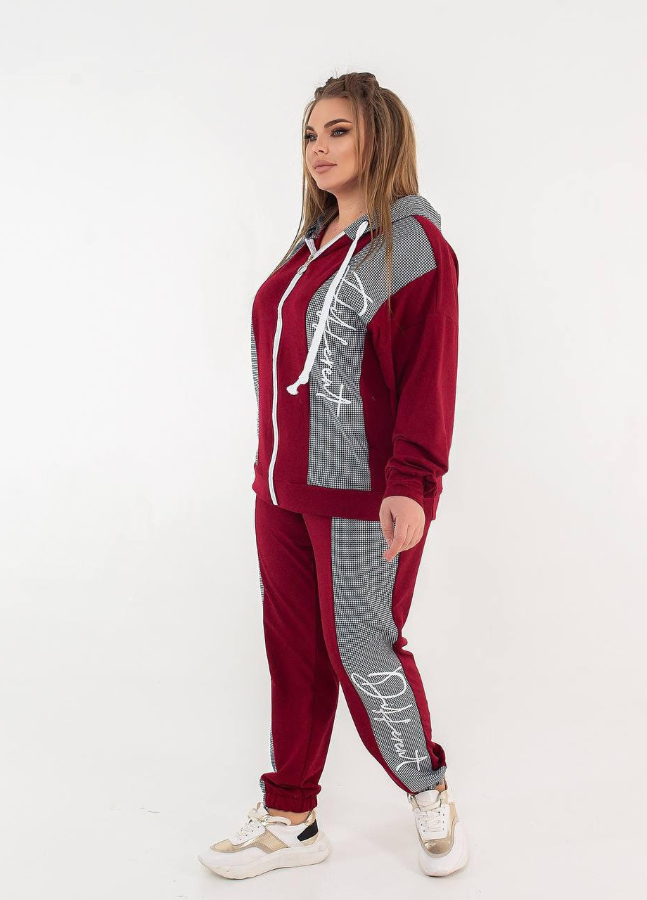 Женский спортивный костюм из двунитки бордового цвета р.48/50 358405 New Trend (256382029)