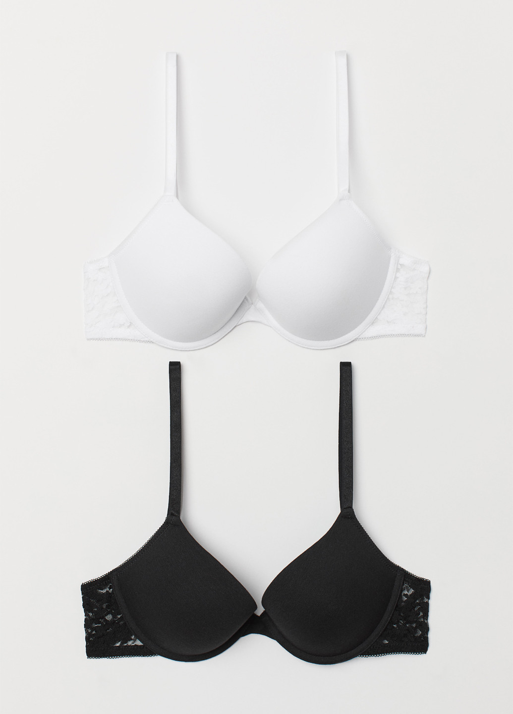 Чёрно-белого балконет бюстгальтер (2 шт.) H&M с косточками хлопок
