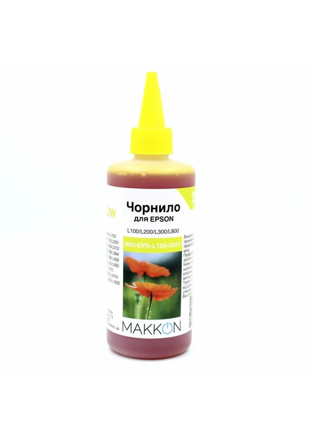 Чернила Makkon для Epson L100/L200/L300/L800 250 мл yellow (IMN-EPS-L100-250Y) Barva для Epson L100/L200/L300/L800 250 мл yellow (247485063)