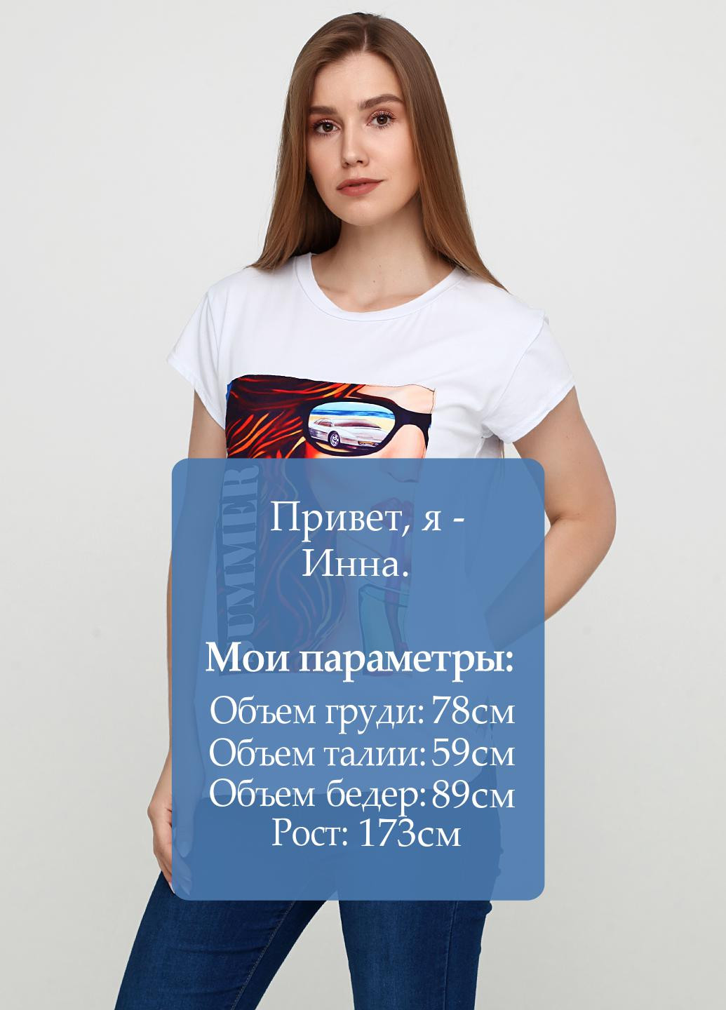 Белая летняя футболка New Collection