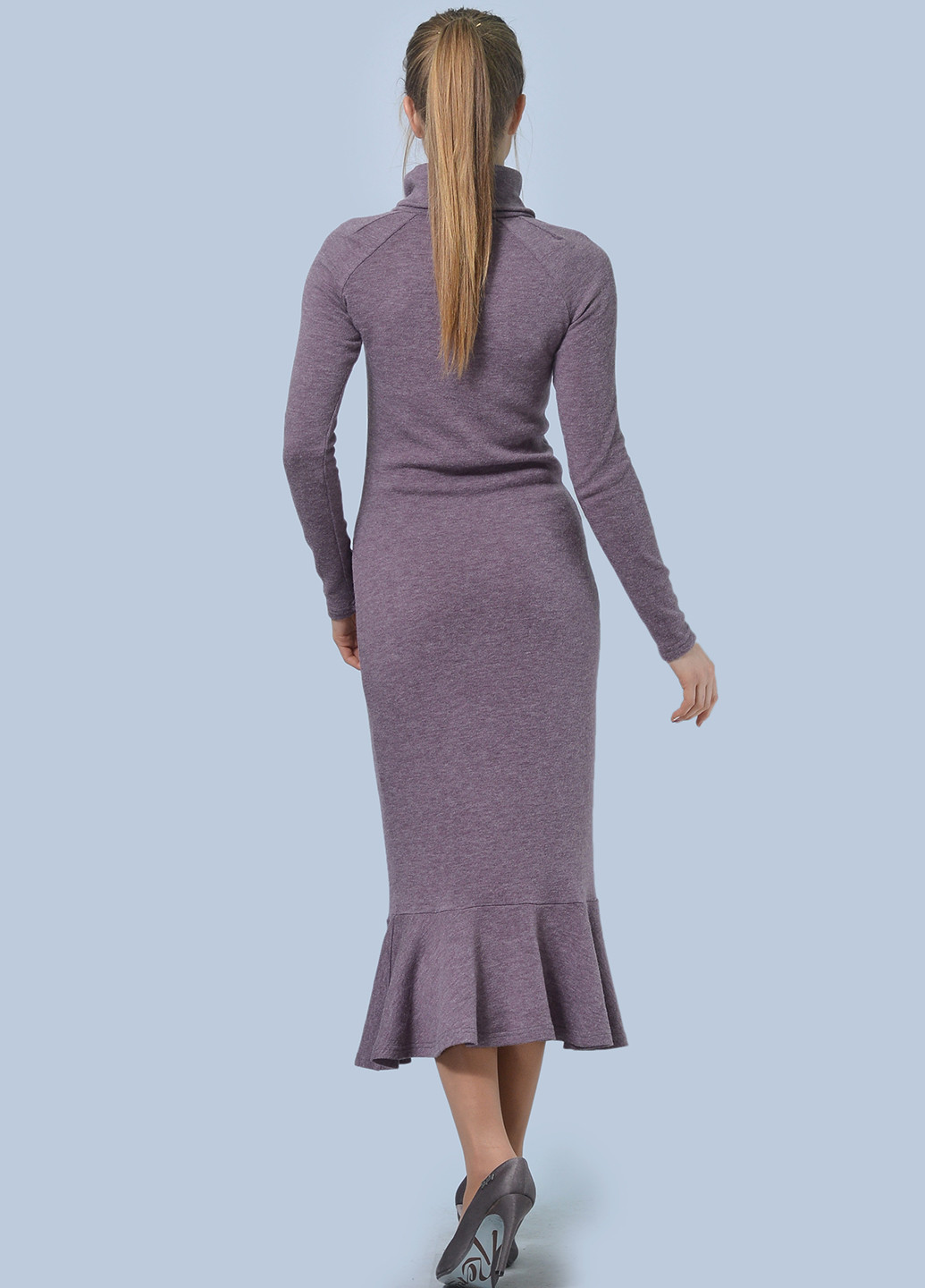Фиолетовое кэжуал платье платье-свитер Lila Kass меланжевое