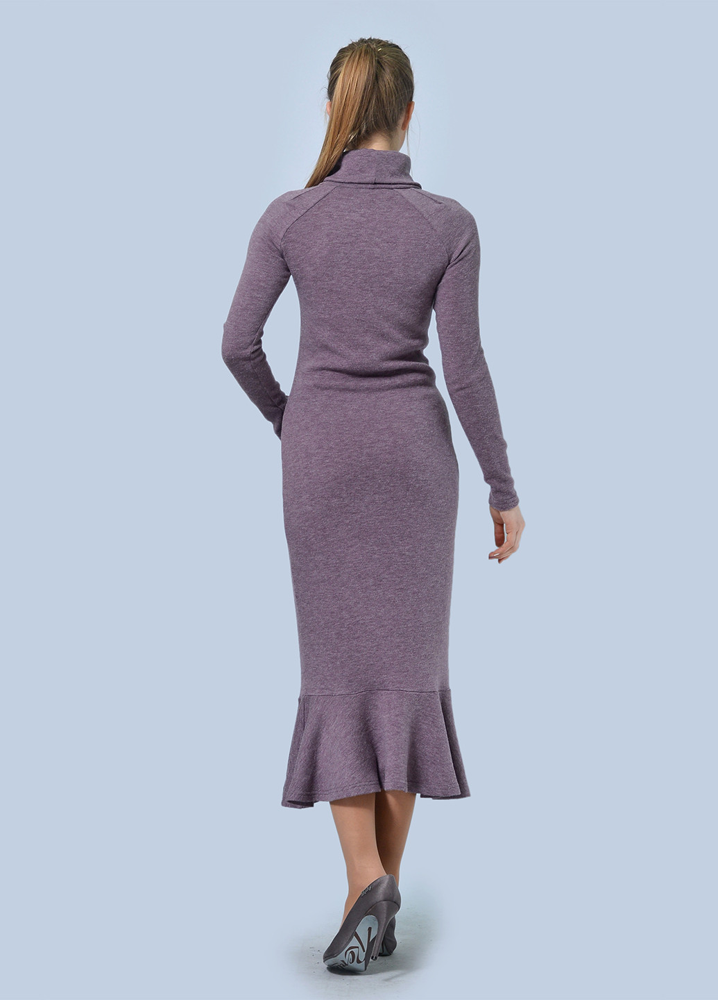 Фиолетовое кэжуал платье платье-свитер Lila Kass меланжевое