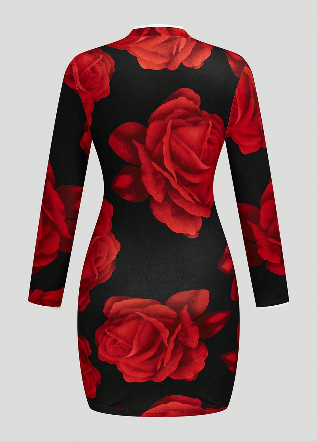 Черное коктейльное, праздничный, вечернее платье а-силуэт, футляр SHEIN розы