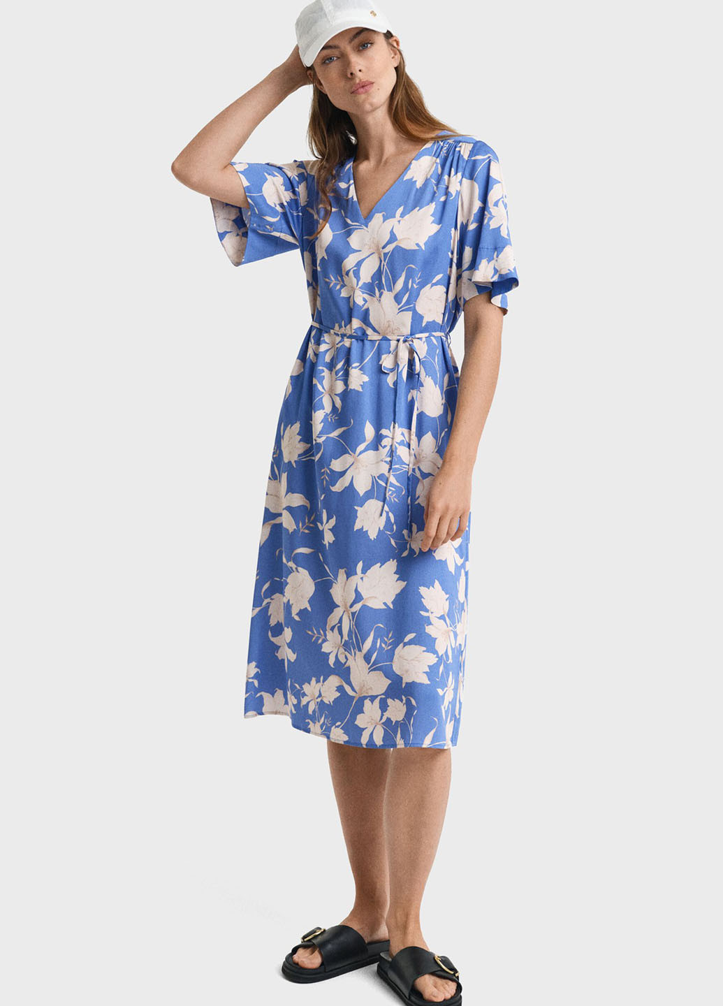 Блакитна кежуал сукня Gant з квітковим принтом