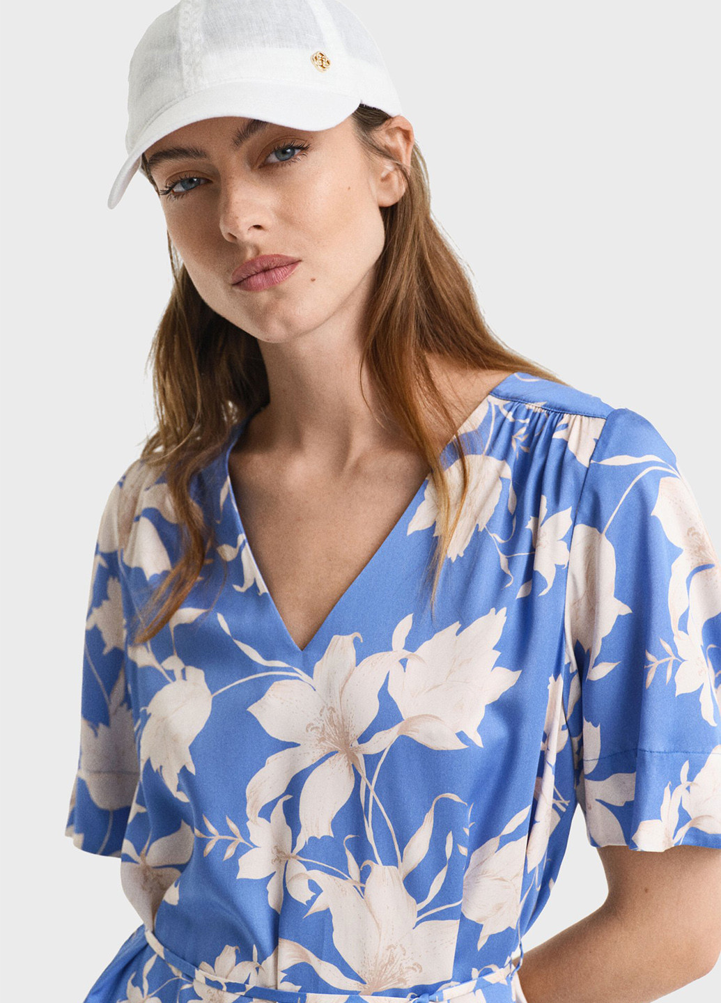 Блакитна кежуал сукня Gant з квітковим принтом