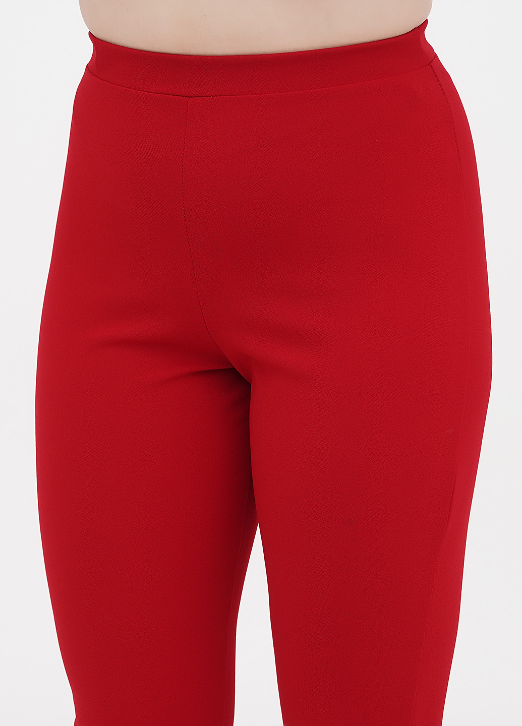 Красные кэжуал демисезонные укороченные, зауженные брюки Boohoo