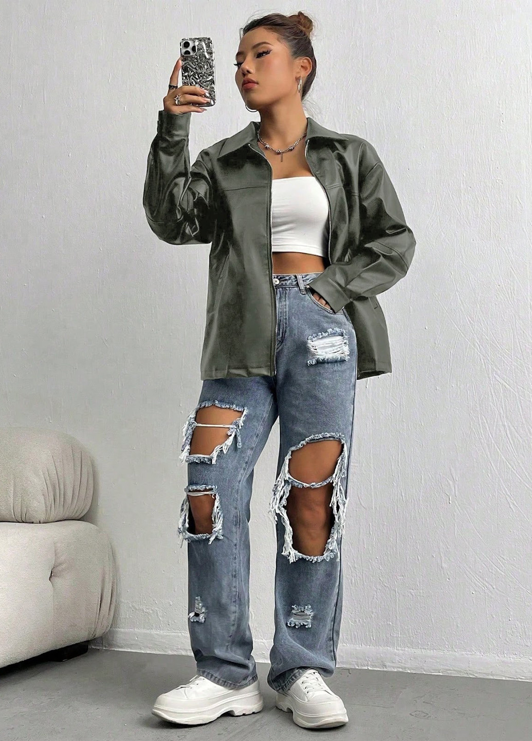 Куртка-рубашка SHEIN (330487925)