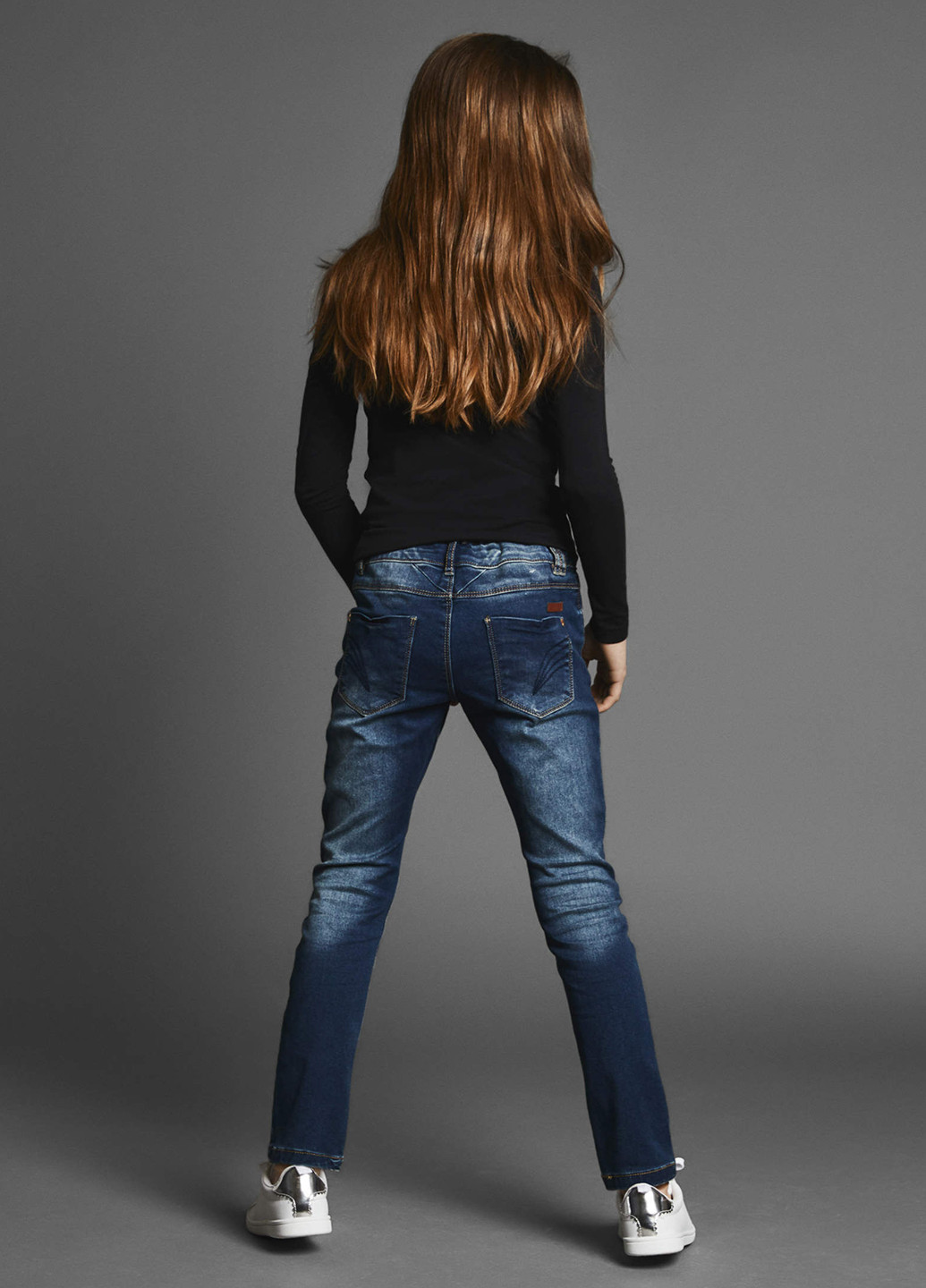 Темно-синие демисезонные зауженные джинсы Name it
