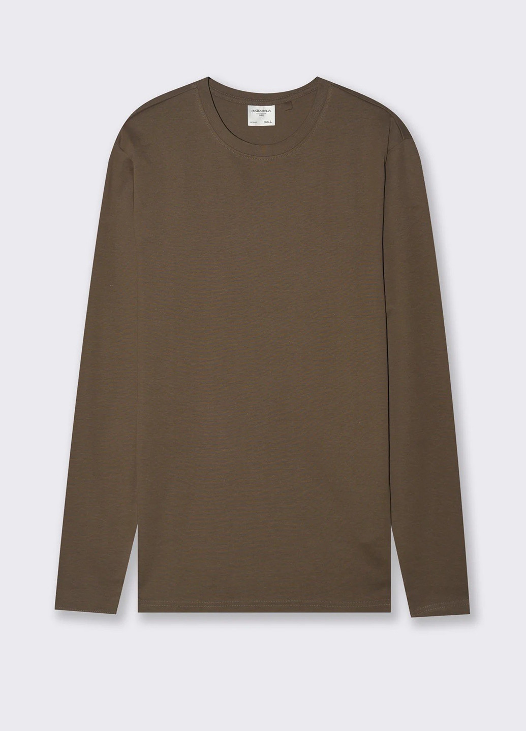 Оливковый (хаки) демисезонный кэжуал лонгслив Piazza Italia однотонный