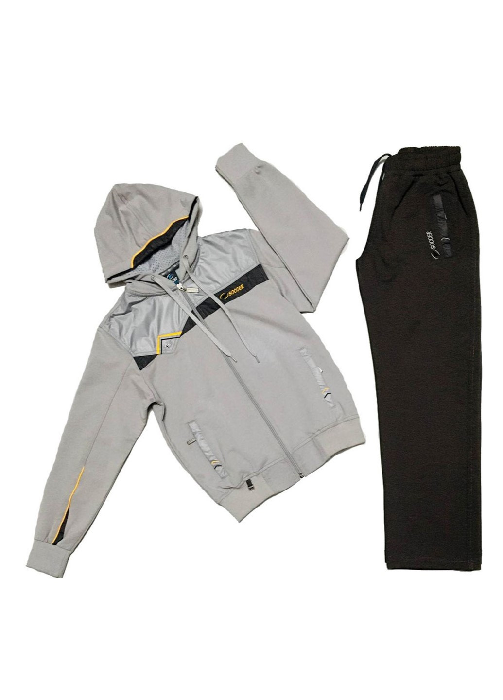 Сірий демісезонний костюм (кофта, штани) Soccer