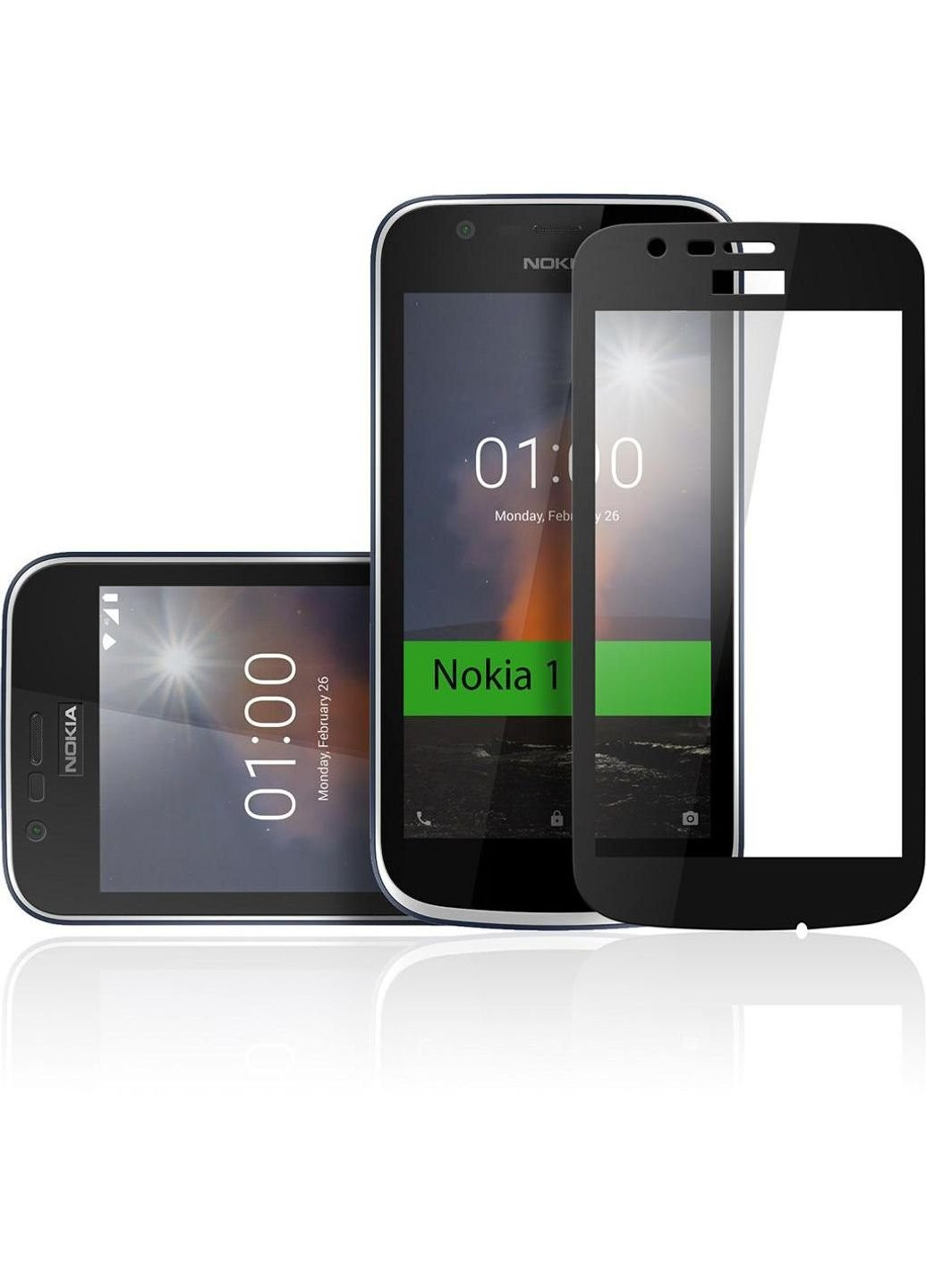 Стекло защитное для Nokia 1 Black (VTPGS-N1B) Vinga (252369111)