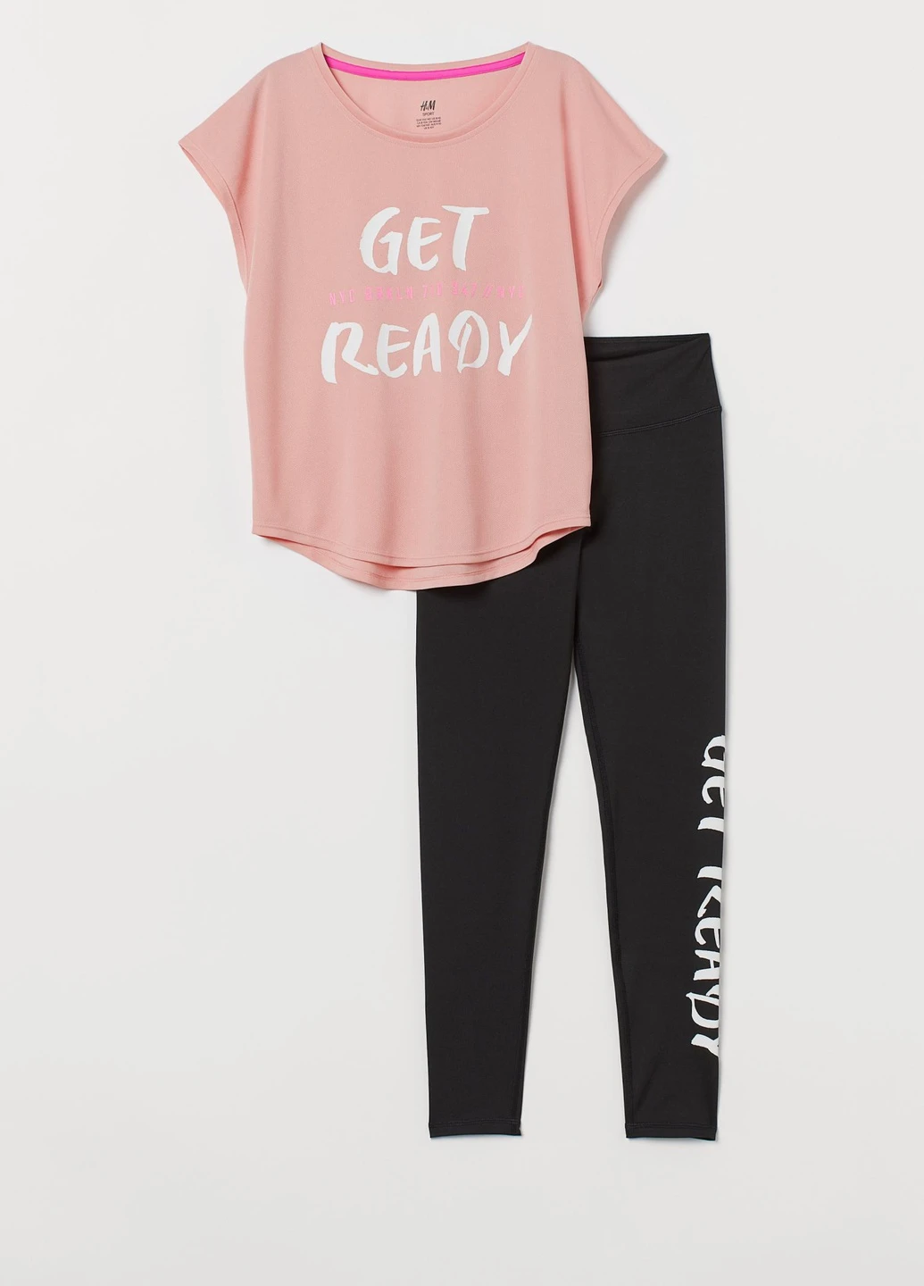 Розовая демисезонная спортивная футболка H&M