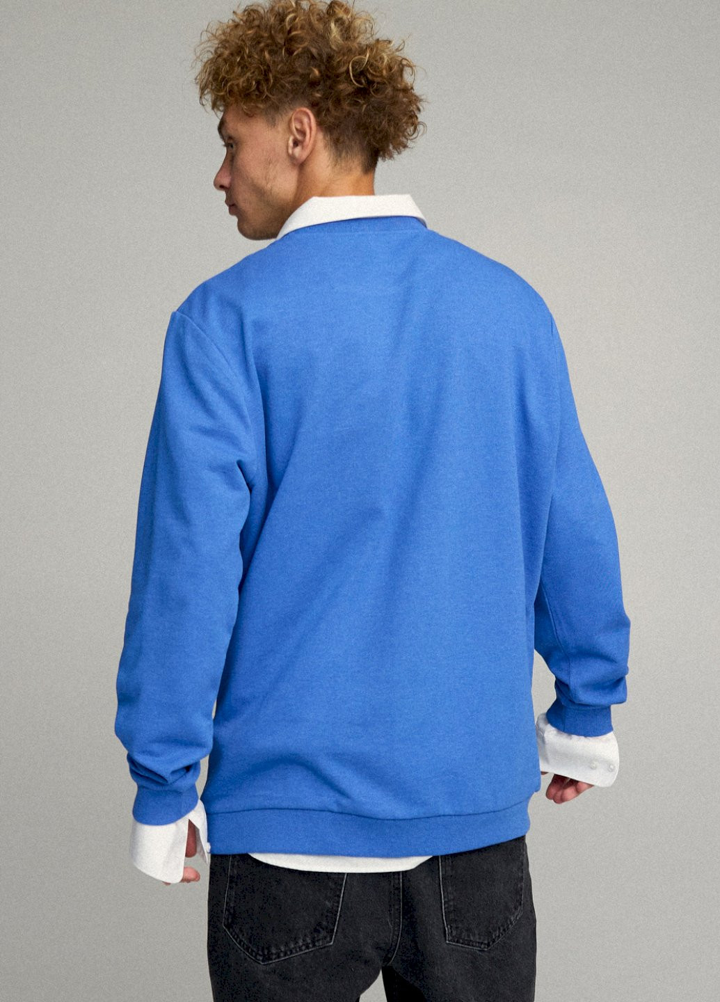 Блакитний світшот чоловічий oversize /no flis/ YAPPI (252385989)