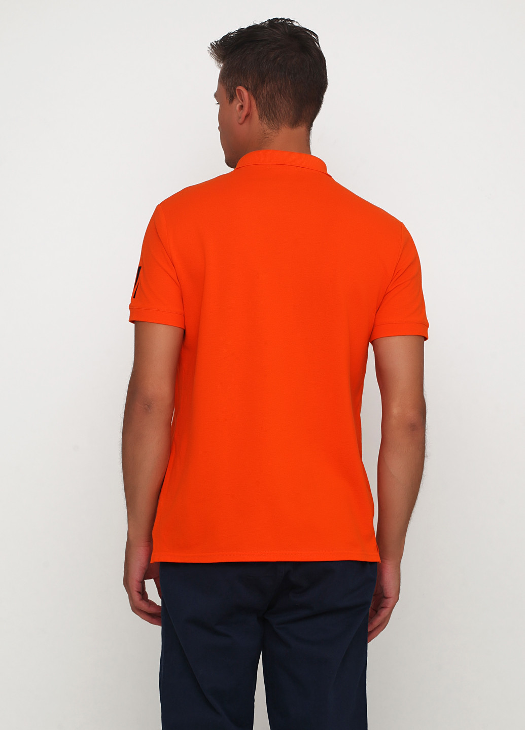 Оранжевая футболка-поло для мужчин Only Man однотонная