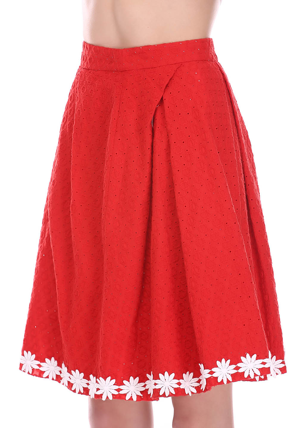 Красная кэжуал однотонная юбка Imperial клешированная