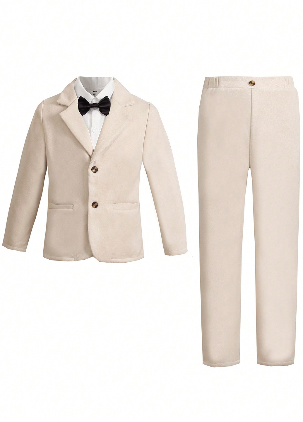 Светло-бежевый демисезонный костюм (пиджак, брюки) брючный SHEIN