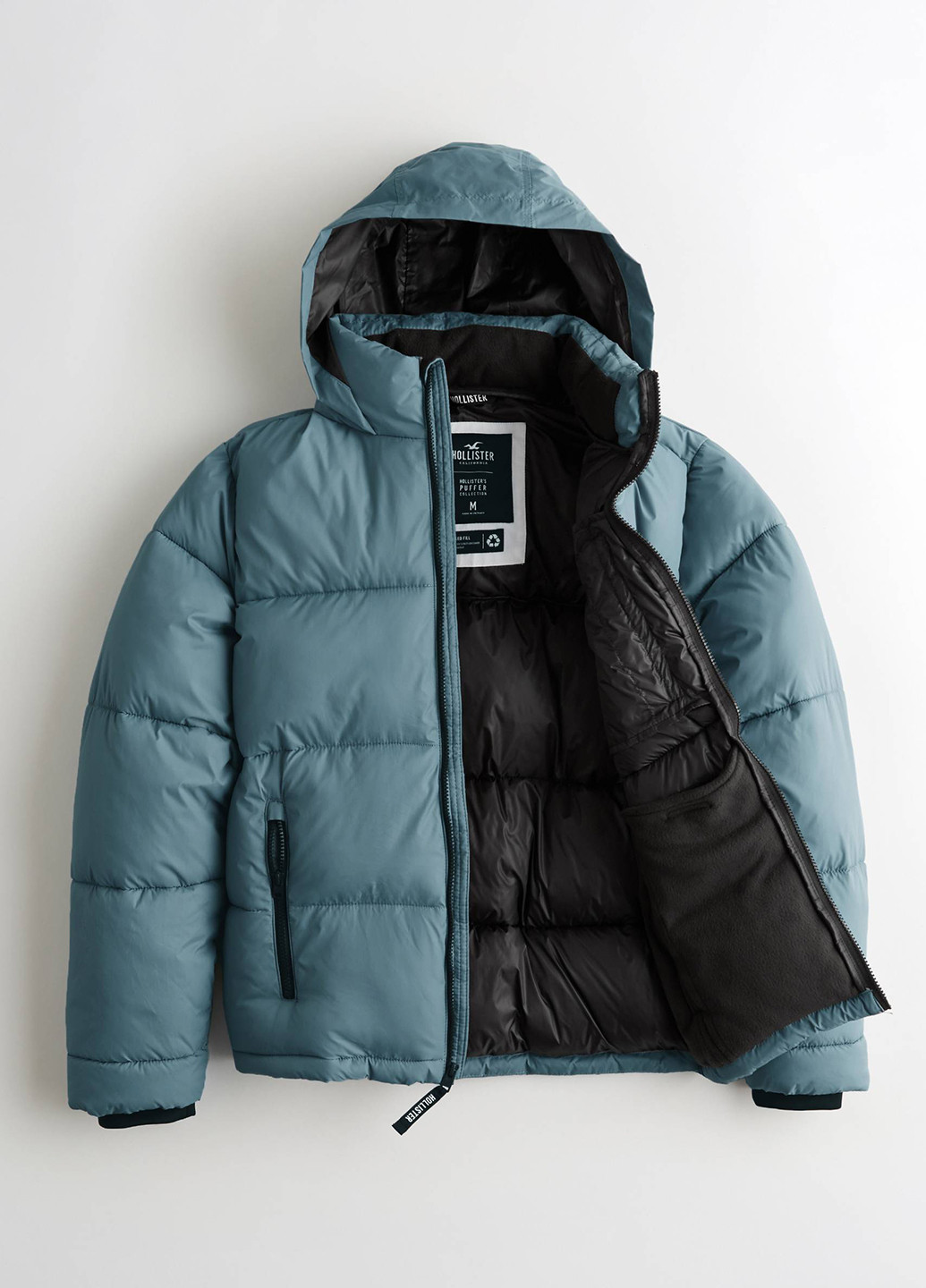Темно-блакитна зимня куртка Hollister