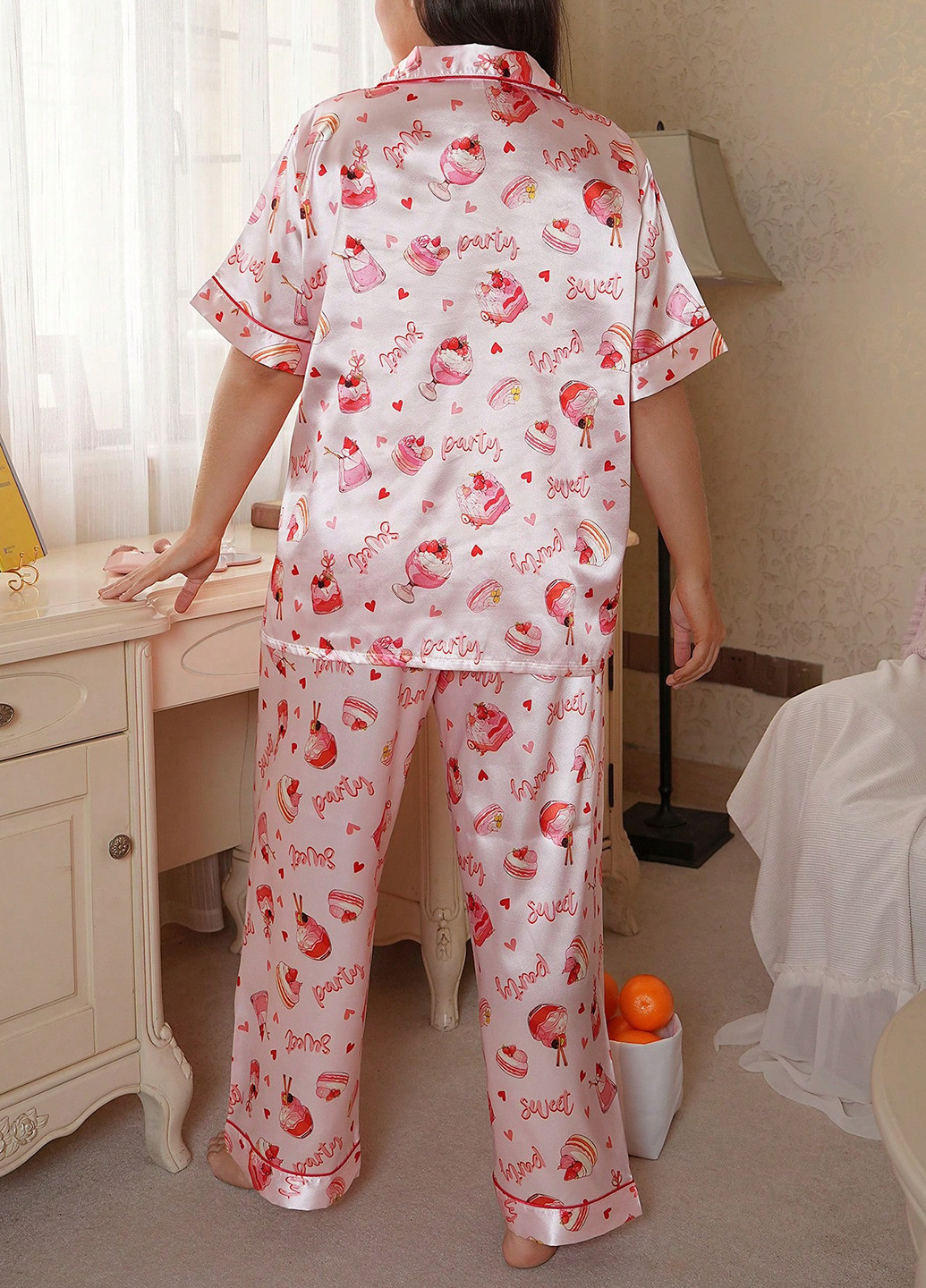 Комбинированная всесезон пижама (рубашка, брюки) рубашка + брюки SHEIN