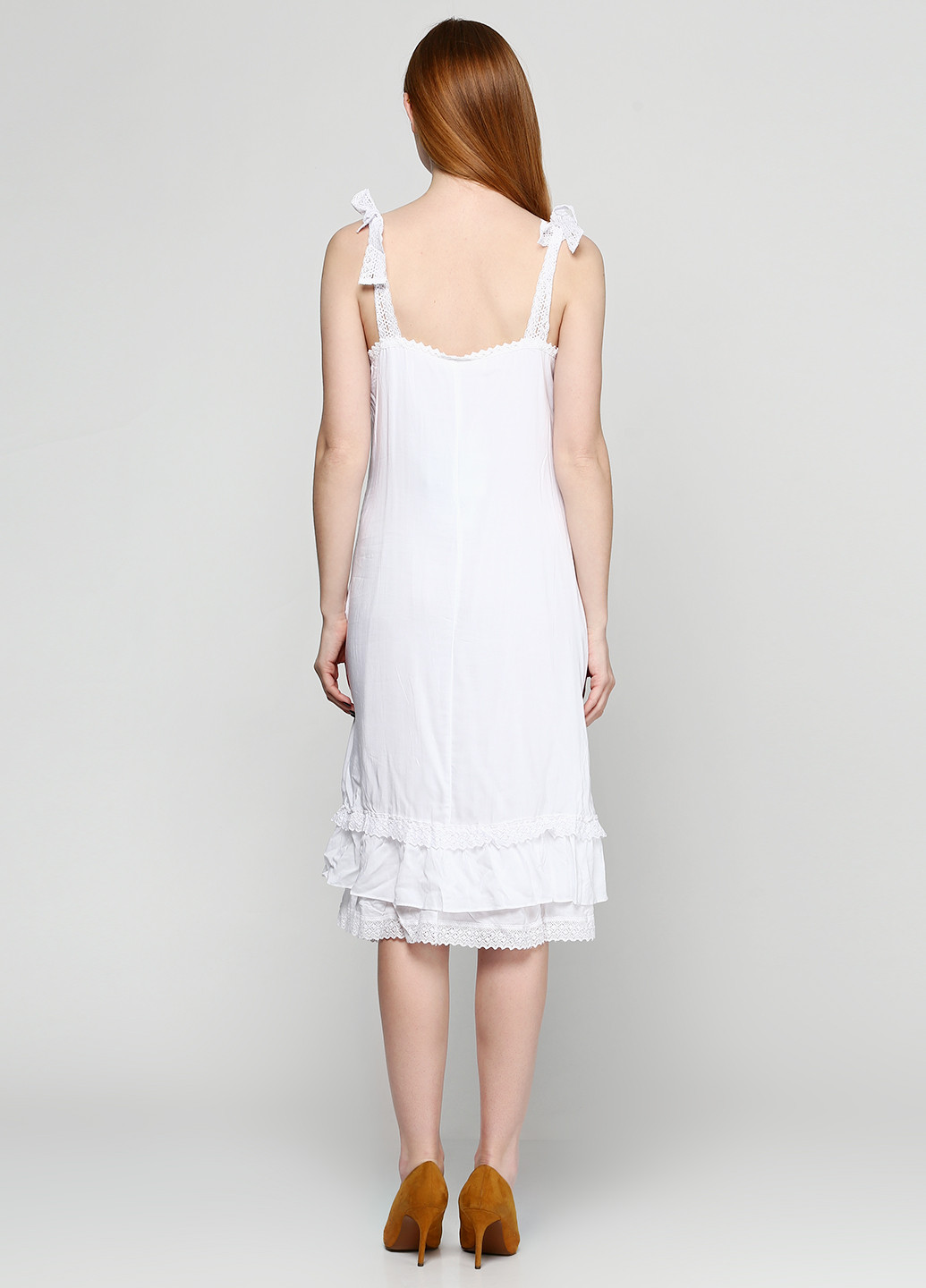 Белое кэжуал платье My Collection однотонное