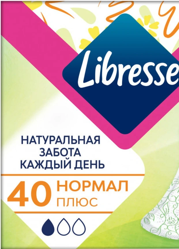 Ежедневные гигиенические прокладки Natural Care Pantyliners Normal 40 шт Libresse (213708584)