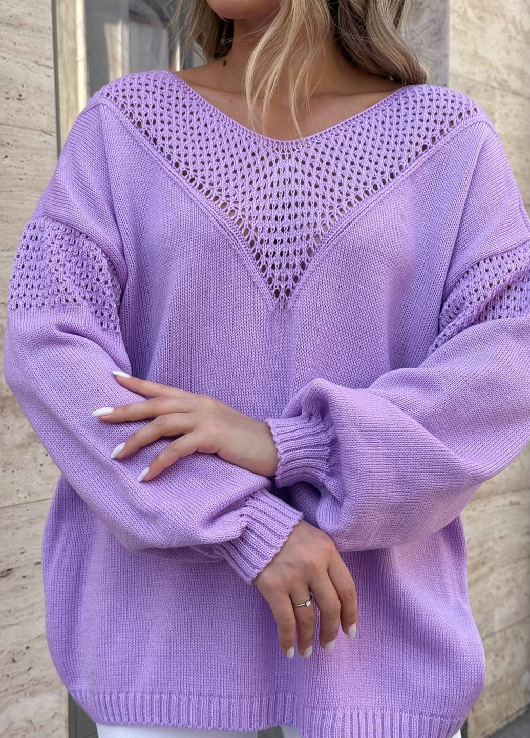 Бузковий демісезонний пуловер пуловер No Brand