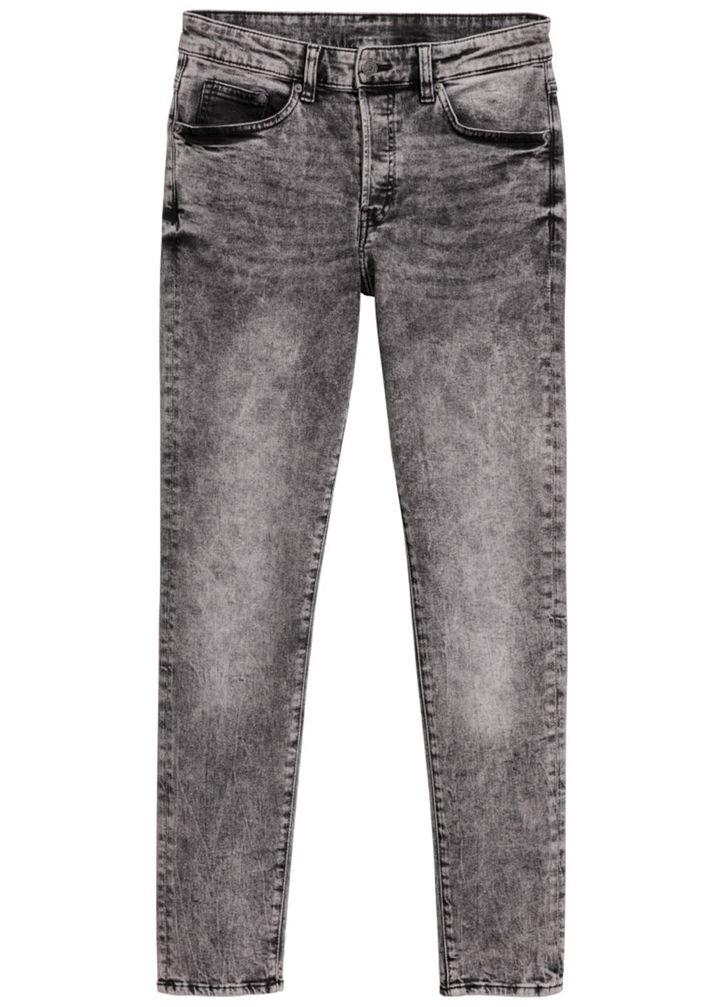 Серые демисезонные со средней талией джинсы H&M