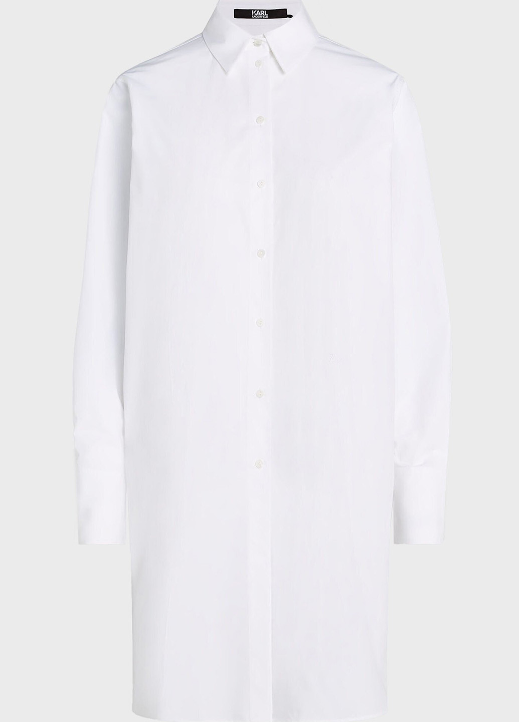 Белое кэжуал платье рубашка Karl Lagerfeld с логотипом
