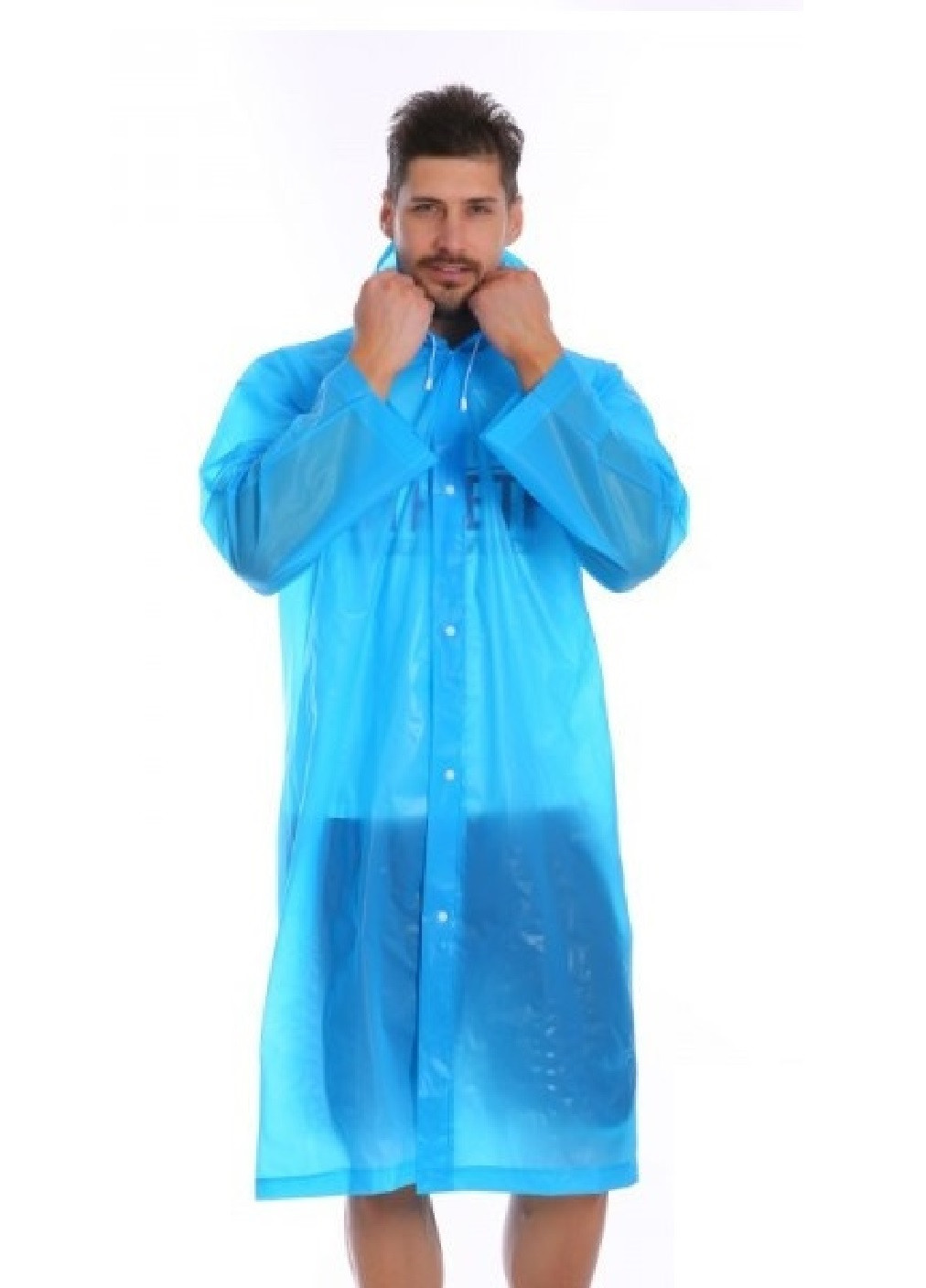 Дождевик универсальный плащ от дождя мужской женский туристический на кнопках 120х134 см (473351-Prob) Голубой Unbranded (254469228)