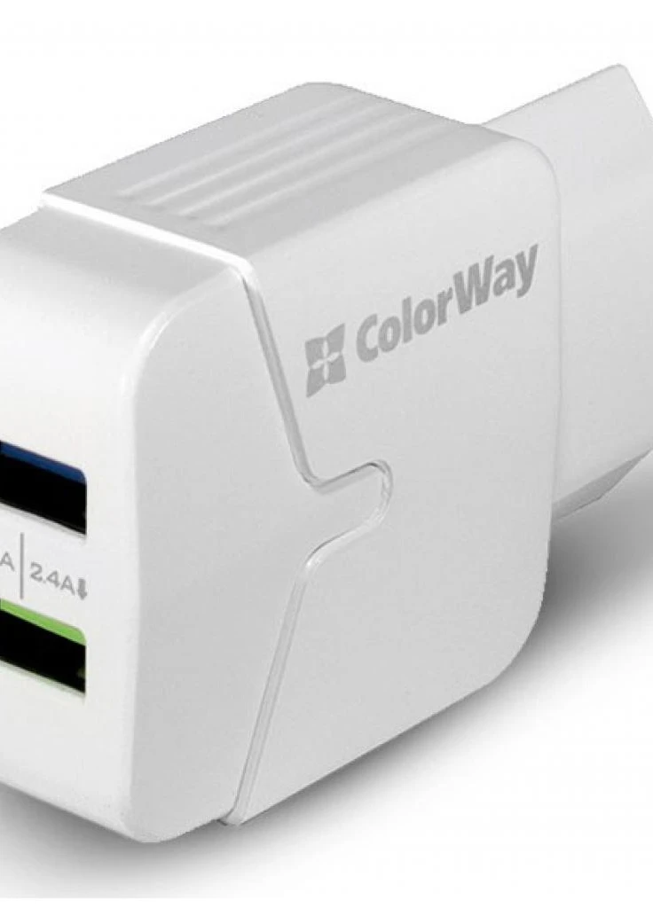 Зарядний пристрій 2USB 2.4A white (CW-CHS004-WT) Colorway (216637465)