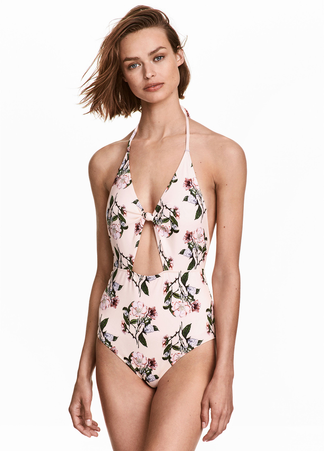 Світло-рожевий літній купальник суцільний H&M