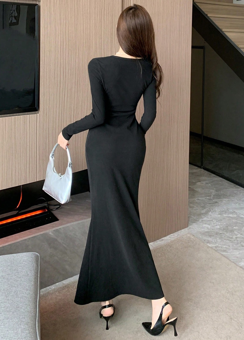 Чорна кежуал сукня силуетна SHEIN однотонна