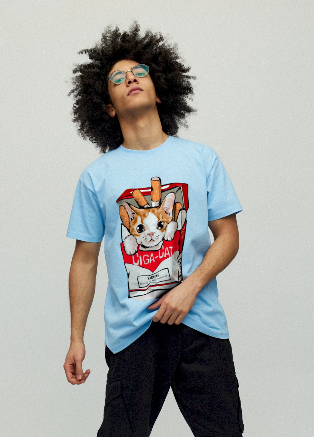 Блакитна футболка чоловіча YAPPI