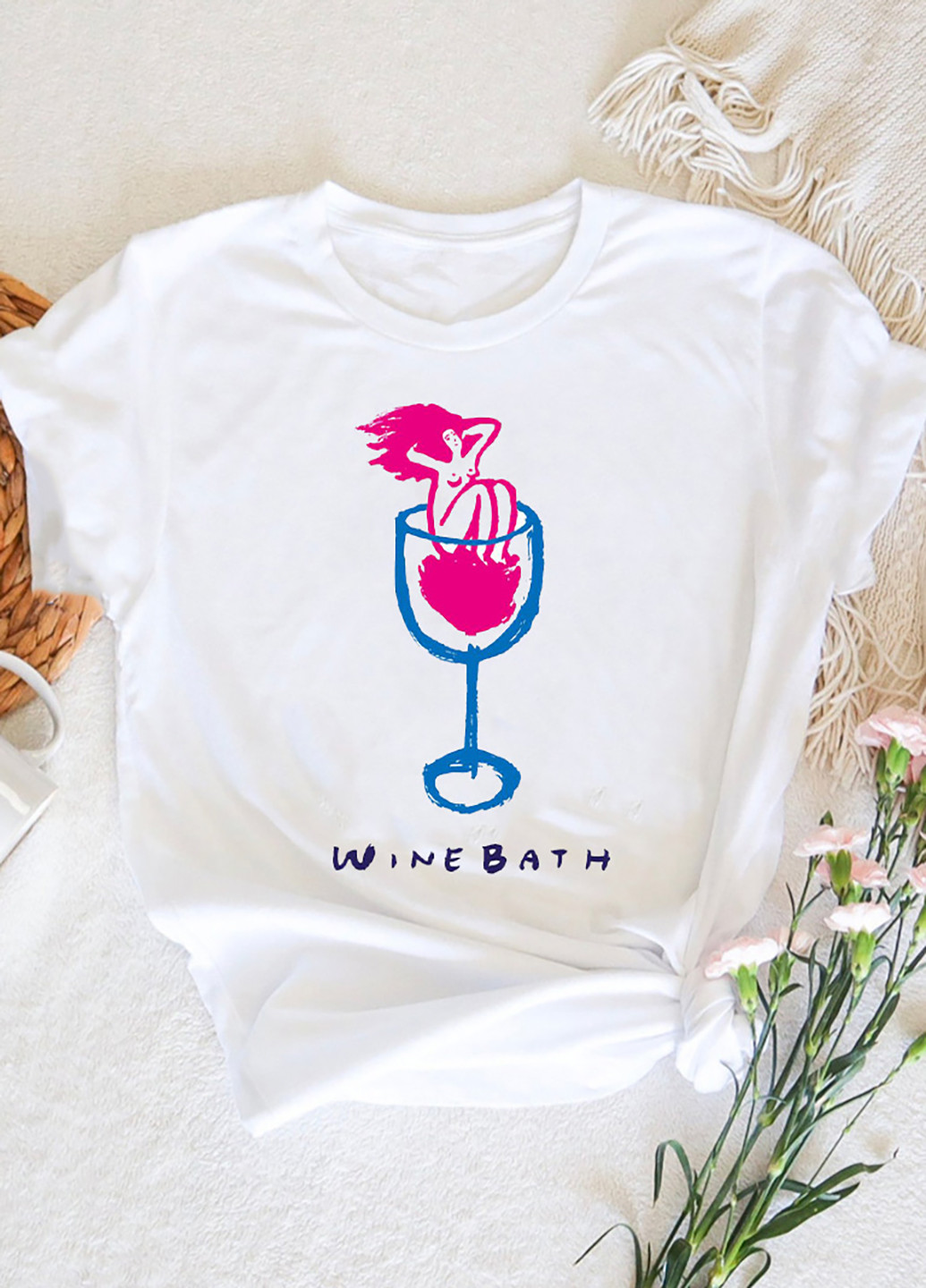 Біла демісезон футболка жіноча біла wine bath Zuzu