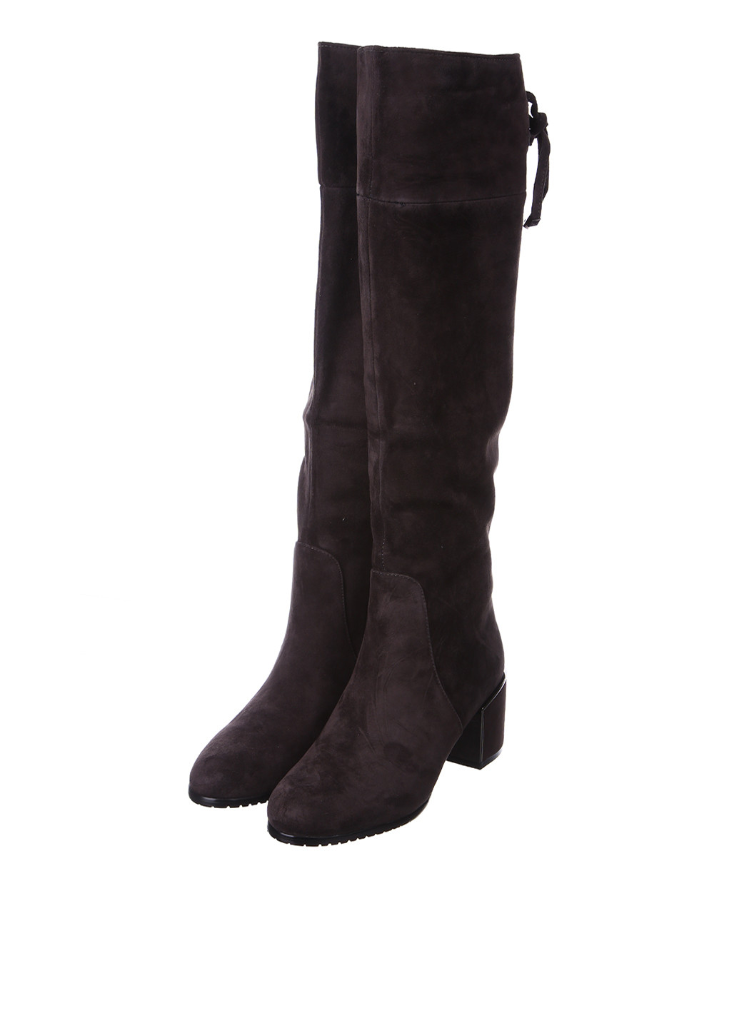 Темно-серые зимние сапоги Blizzarini на среднем каблуке с шнуровкой
