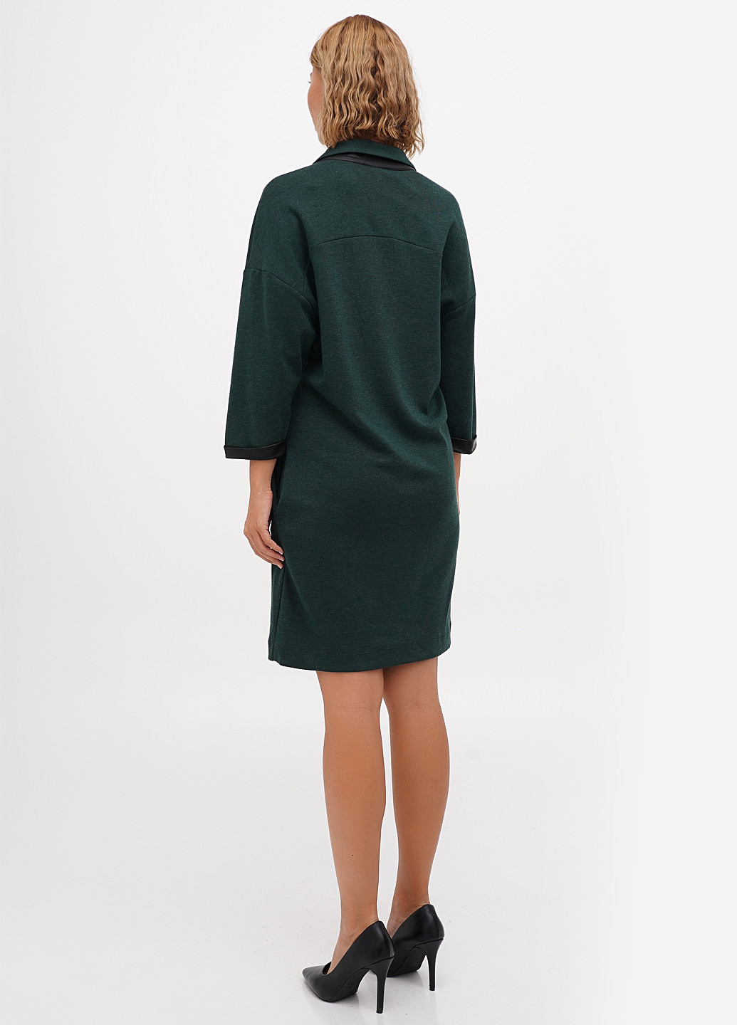 Зеленое кэжуал платье Sassofono меланжевое