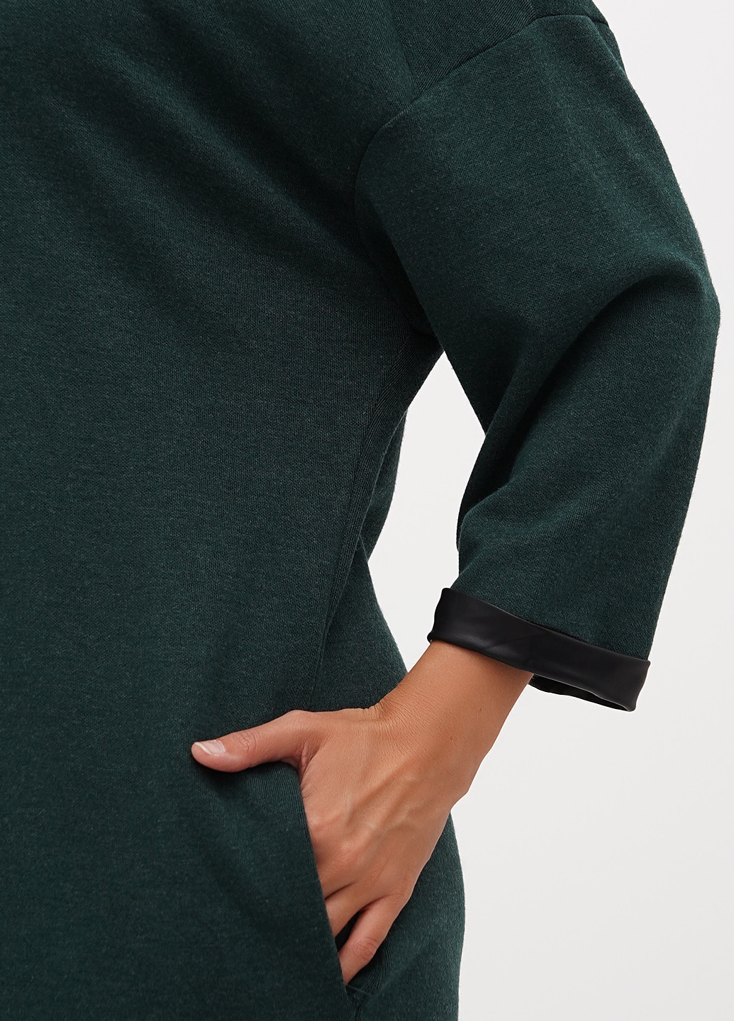 Зеленое кэжуал платье Sassofono меланжевое