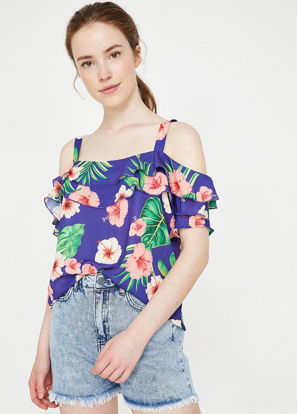 Светло-фиолетовая блуза KOTON