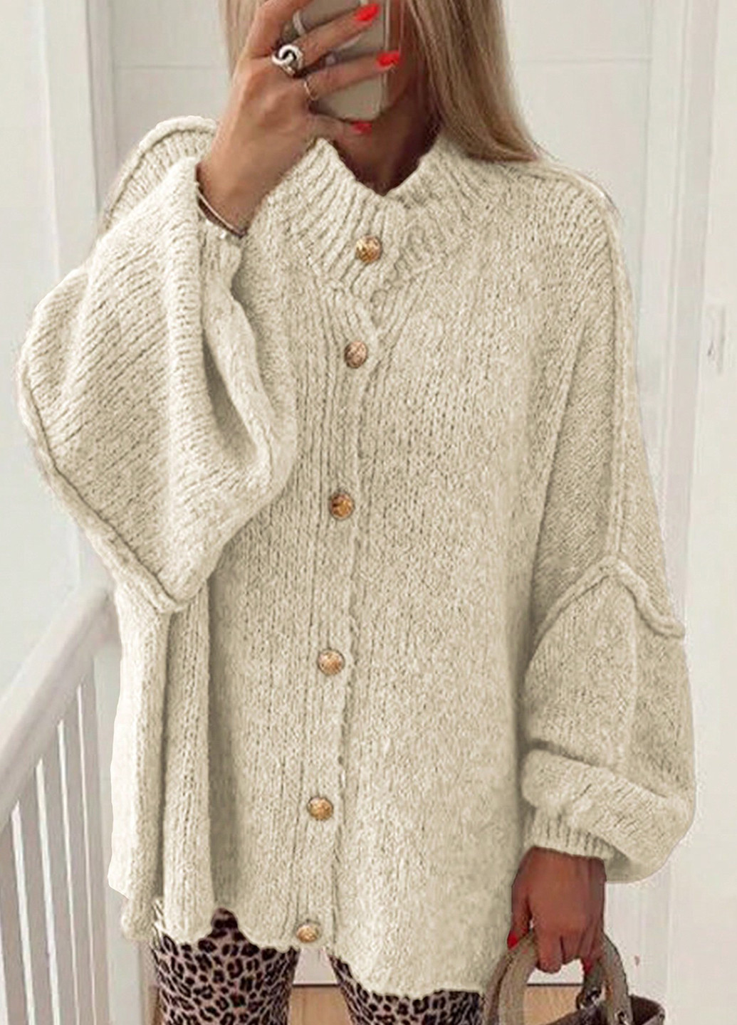 Кремовый демисезонный кардиган SHEIN