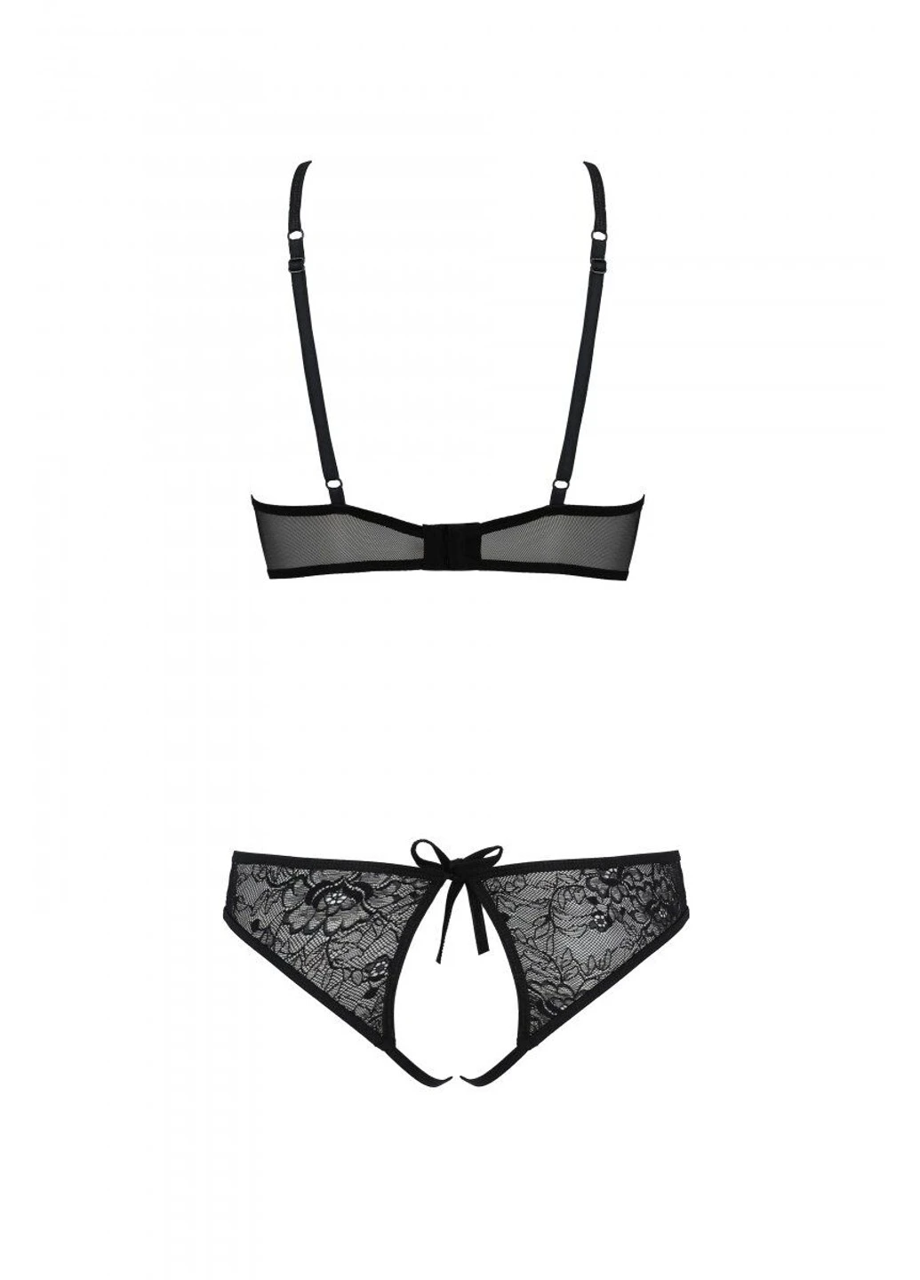 Комплект: бра, трусики з ажурним декором та відкритим кроком Ursula Set white XXL/XXXL — Passion (255459643)