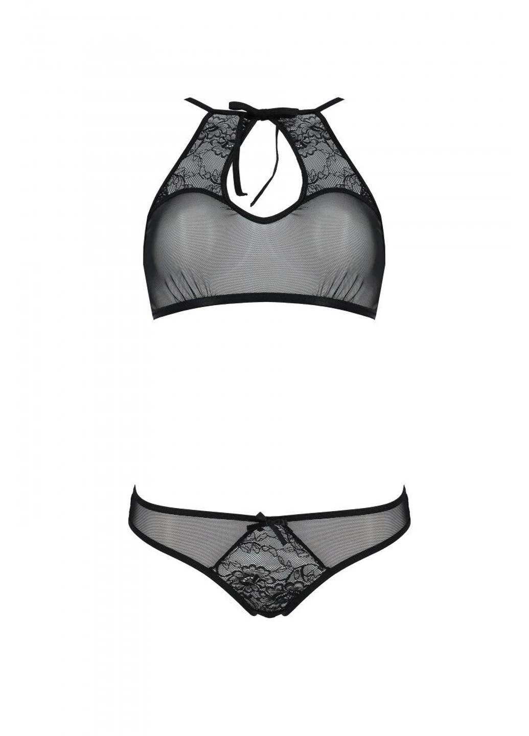 Комплект: бра, трусики з ажурним декором та відкритим кроком Ursula Set white XXL/XXXL — Passion (255459643)