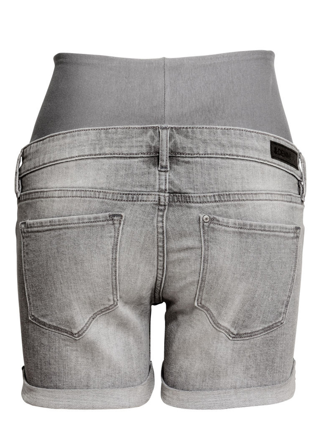 Шорты для беременных H&M однотонные светло-серые джинсовые