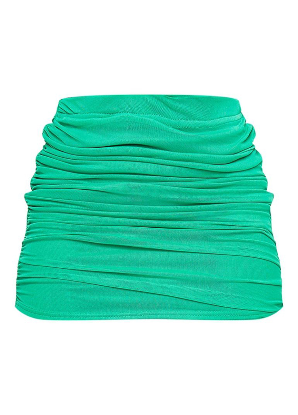 Зеленая кэжуал однотонная юбка PrettyLittleThing а-силуэта (трапеция)