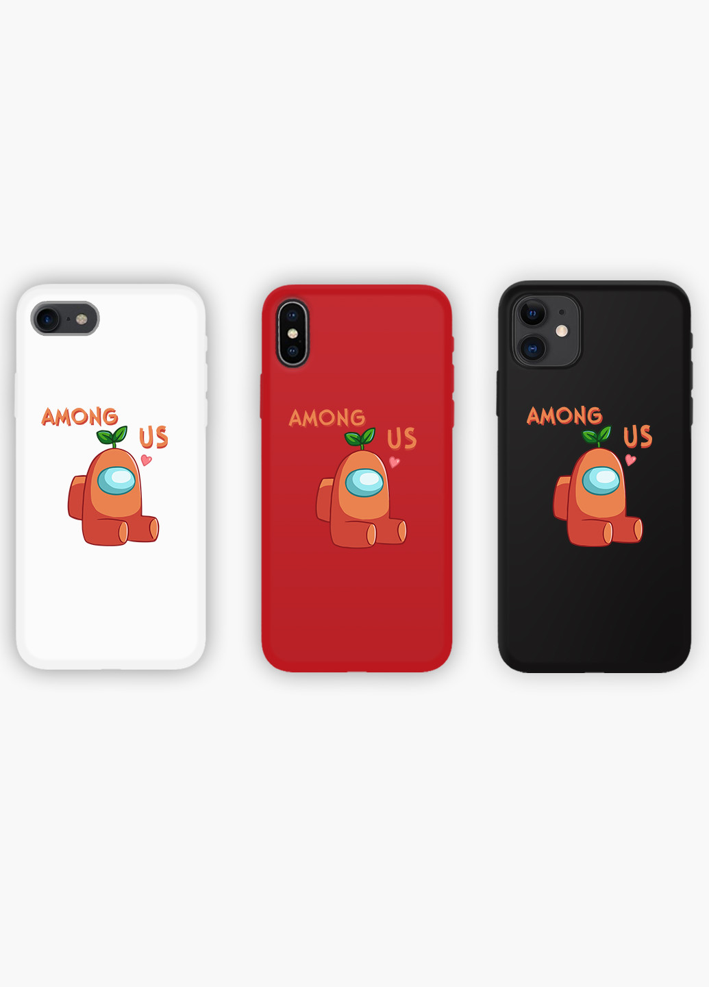 Чехол силиконовый Apple Iphone X Оранжевый Амонг Ас (Orange Among Us) (6129-2410) MobiPrint (219556301)